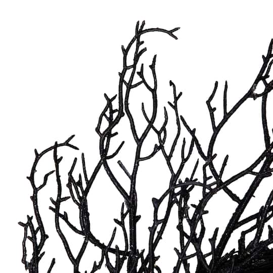 24" Black Halloween Twig Wreath
